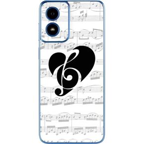 Skinit Skinit Phone Skin متوافق مع Moto G Play 4G - BW Musical Notes Design