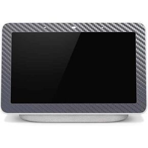 Skinit Decal Audio Skin Compatible with Google Home Hub - Silver Carbon Fiber Specialty Texture Material Design