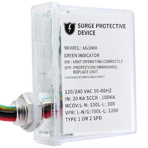 AG3000 120/240 VAC HVAC Surge Protective Device - Surge Protective Device with TPMOV Technology, Watertight Enclosure, L-G, L-L, L-N Three Modes Surge Protection, UL Listed 5 Year Warranty