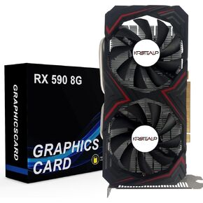 Radeon RX 590 8GB Graphics Card, 2304sp GDDR5 256Bit Pci Express 3.0, with HDMI/DP/DVI Ports and Double Fan, Video Cards for Office and Computer Gaming