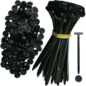 Nylon Universal Cable Tie Buckle Heavy Duty Self-Locking Zip Ties Holder with Pin & Button for Car Daily Repair (Black-50pcs)