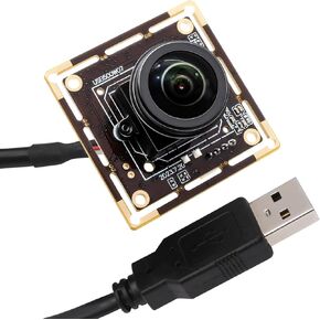 SVPRO 5MP 30FPS Fisheye USB Camera Module 200 Degree Ultra Wide Angle Webcam Board IMX335 Sensor Low Light Computer Vision Industrial Security Camera for PC,Raspberry Pi, Jeston Nano(M12 Lens)
