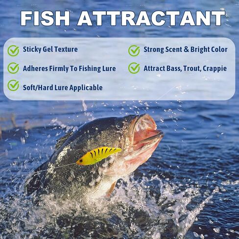 Fish Attractant Gel Luminous Green Fishing Lure Attraction Enhancer Scent for Bass, Crappie and Trout Attractant in Saudi Arabia