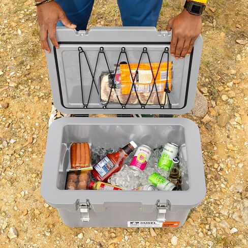 IRIS USA Hugel Cooler, Heavy Duty Metal Buckles, Vacuum-Insulated Ice Chest, Durable Hard Cooler, Built-in Handles, Fishing Camping Boats Beach Tailgating Road Trips in Saudi Arabia