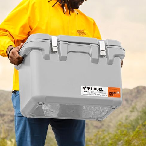 IRIS USA Hugel Cooler, Heavy Duty Metal Buckles, Vacuum-Insulated Ice Chest, Durable Hard Cooler, Built-in Handles, Fishing Camping Boats Beach Tailgating Road Trips in Saudi Arabia
