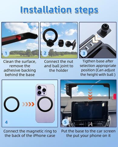 Car Phone Mount for Honda HR-V 2023 2024 2025 Accessories/CR-V 2023 2024 2025 Accessories 7/9-inch Screen 360° Rotation Phone Cradles 15W Fast Wireless Charger Cell Phone Holder Not Affect Air Vent in Saudi Arabia