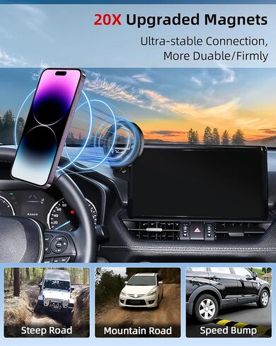 Car Phone Mount for Honda HR-V 2023 2024 2025 Accessories/CR-V 2023 2024 2025 Accessories 7/9-inch Screen 360° Rotation Phone Cradles 15W Fast Wireless Charger Cell Phone Holder Not Affect Air Vent in Saudi Arabia