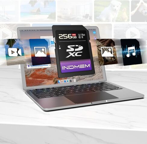 Indmem 64GB SD CARD UHS-II V60 U3 SDXC CARMED ، سرعة عالية ، اقرأ ما يصل إلى 280 ميجابايت/ثانية ، V60 بطاقات الذاكرة للكاميرا الاحترافية 4K/6K in Kuwait