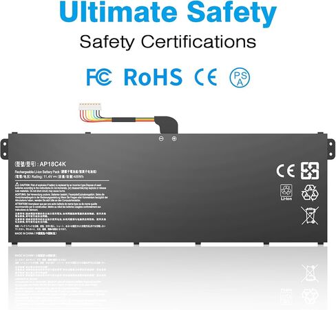 AP18C4K Laptop Battery Compatible with Aspire 5 A515-43 A515-43G A515-44 A515-44G Spin 3 SP314-54N SP314-54N-54XS A515-43G-R05T A515-43G-R1SJ A514-52G-521W A515-44G-R26L A515-43-R057 in Kuwait