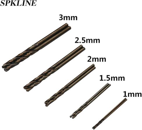 SPKLINE 10 قطع من الفولاذ عالي السرعة 1/8 بوصة مجموعة رؤوس مثقاب كوبالت 3.2 مم (1/8 بوصة) طول Jobber Twist M35 مثقاب معدني للفولاذ المقاوم للصدأ ومجموعة رؤوس مثقاب معدنية صلبة in Kuwait