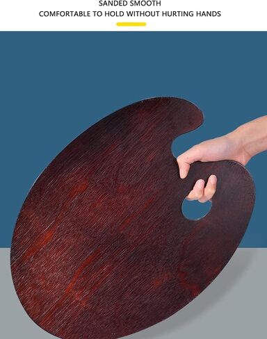 Wooden Paint Palette 20*16 inch - Kidney Shaped Oil Palette Artist Painting Palette with Thumb Hole, Wood Paint Color Mixing Tray for Beginners, Art Students, Walnut Palette Gouache 50*40 cm Large in Kuwait