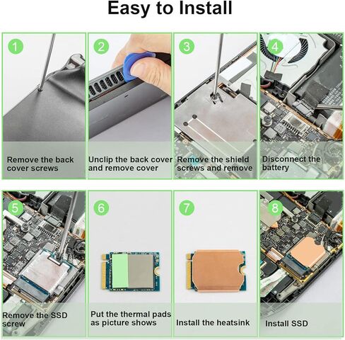 SSD Heathink Thermal Pad Copper Kit Therctive Padper Coor for Steam Deck and Rog All مع 0.5 مم من التبريد النحاسي 3 منصات السيليكون 2 أدوات تغيير الطور in Saudi Arabia