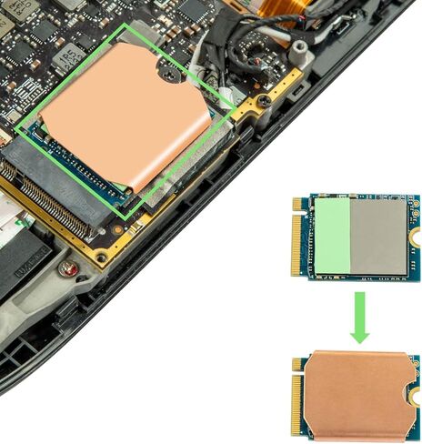 SSD Heathink Thermal Pad Copper Kit Therctive Padper Coor for Steam Deck and Rog All مع 0.5 مم من التبريد النحاسي 3 منصات السيليكون 2 أدوات تغيير الطور in Saudi Arabia