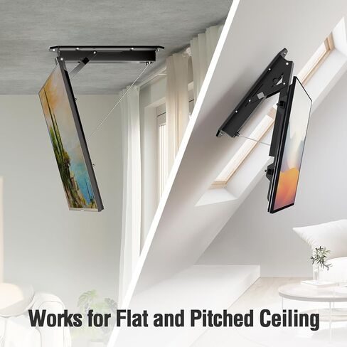 ELIVED Ceiling TV Mount for Most 37-75 Inch LED, LCD OLED Flat Curved TVs, Height Adjustable Full Motion TV Mount, Hanging TV Bracket Swivel and Tilt, Holds up to 110 lbs, Max VESA 600x400mm YD3016 in Kuwait