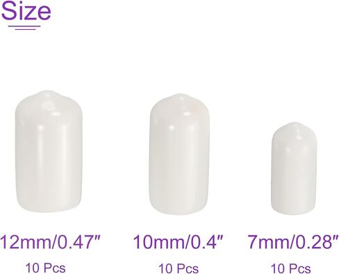 DMiotech 30 Pack 9/32" 3/8" 1/2" ID Black Screw Thread Protectors Rubber End Caps Bolt Covers for Screw Bolt Furniture Pipe in Saudi Arabia