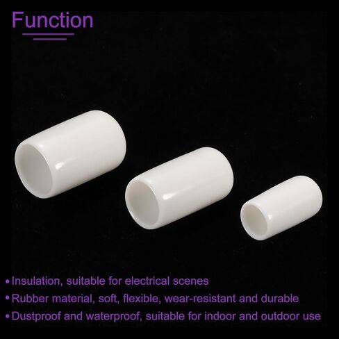 DMiotech 30 Pack 9/32" 3/8" 1/2" ID Black Screw Thread Protectors Rubber End Caps Bolt Covers for Screw Bolt Furniture Pipe in Saudi Arabia