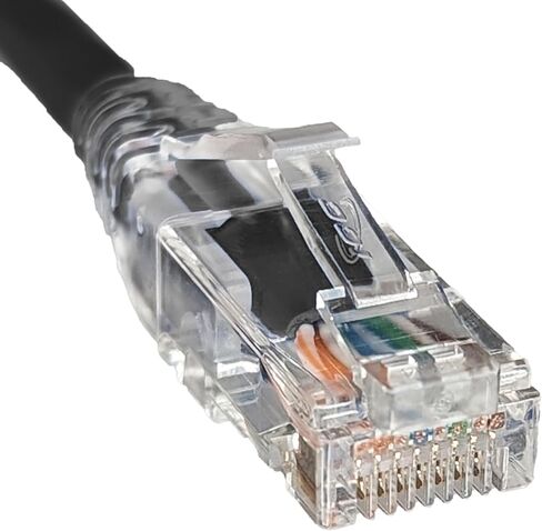 ICC CAT5E Ethernet تصحيح سلك مع تخفيف صافٍ لسلالة التمهيد ، RJ45 ، تقطعت بهم السبل ، 350 ميغاهيرتز ، UTP ، سلك النحاس العاري النقي ، 24 AWG ، كابل شبكة LAN ، أسود ، 7 أقدام ، 10 حزم in Kuwait