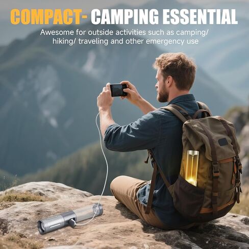 2 in 1 Rechargeable Camping Lantern, Portable Tent Light with High Brightness Flashlight in Saudi Arabia