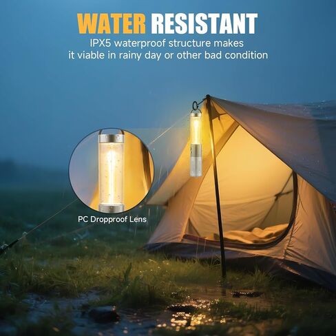 2 in 1 Rechargeable Camping Lantern, Portable Tent Light with High Brightness Flashlight in Saudi Arabia