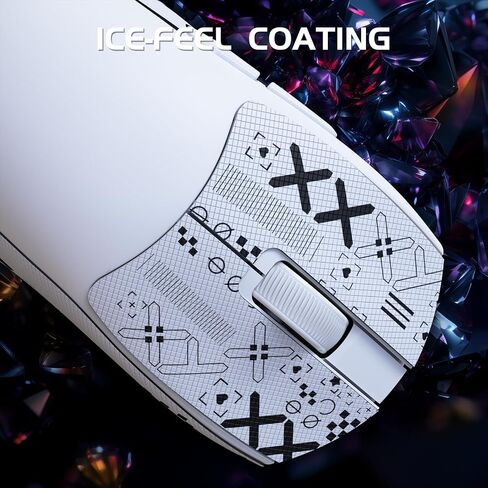 M4 Ultra-Light Wireless Gaming Mouse 52g, 24000 DPI PAW3311 Optical Sensor,2.4G/BT/Wired Ergonomic Computer Mice, RGB Lighting,400mAh Battery，Programmable Mouse for PC/Win/MAC-White &Tape in Saudi Arabia