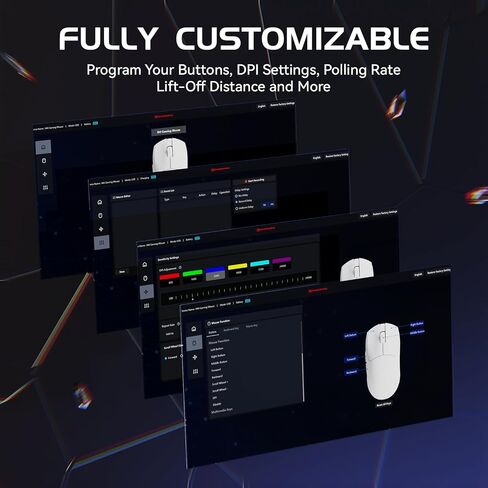 M4 Ultra-Light Wireless Gaming Mouse 52g, 24000 DPI PAW3311 Optical Sensor,2.4G/BT/Wired Ergonomic Computer Mice, RGB Lighting,400mAh Battery，Programmable Mouse for PC/Win/MAC-White &Tape in Saudi Arabia