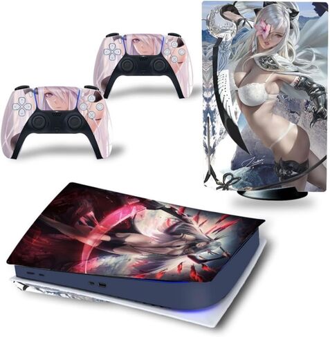 Full Set Skins Compatible with Ps-5 Disc Version,Protective Stickers for Ps-5 Disc Edition Console Controllers (7) in Saudi Arabia