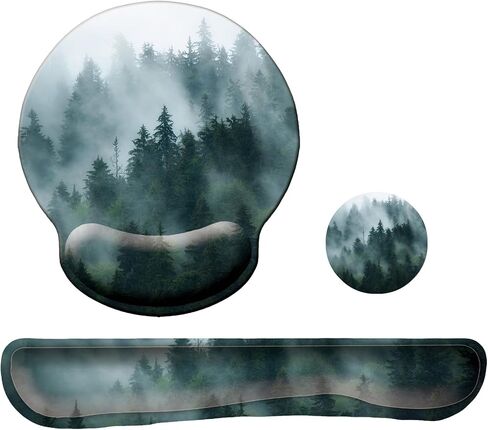 Keyboard Wrist Rest Pad Mouse Pad with Wrist Support Set of 3, Mousepad with Non-Slip Rubber Base, Ergonomic Memory Foam Mouse Wrist Cushion Support for Home Office Laptop Computer Gaming, Flowers in Kuwait