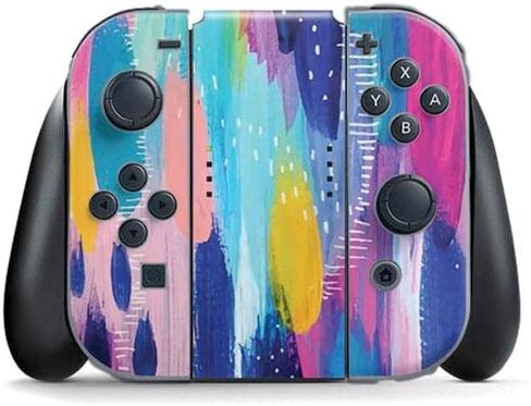 Skinit Skinit Gaming Gaming Skiner مع Nintendo Switch (2017-2021) وحدة تحكم Joy-Con-تصميم Flames الأخضر in Kuwait
