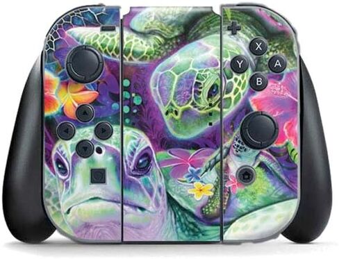 Skinit Skinit Gaming Gaming Skiner مع Nintendo Switch (2017-2021) وحدة تحكم Joy-Con-تصميم Flames الأخضر in Kuwait
