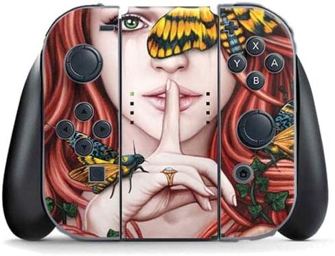 Skinit Skinit Gaming Gaming Skiner مع Nintendo Switch (2017-2021) وحدة تحكم Joy-Con-تصميم Flames الأخضر in Kuwait