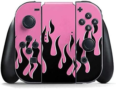 Skinit Skinit Gaming Gaming Skiner مع Nintendo Switch (2017-2021) وحدة تحكم Joy-Con-تصميم Flames الأخضر in Kuwait