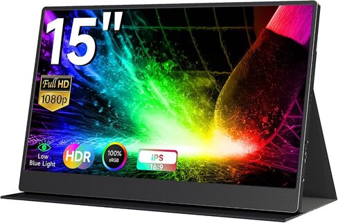 شاشة AYY المحمولة 18.5 بوصة ، 100 هرتز 1080p 100 ٪ SRGB ، و SRGB فائقة الخفيفة وخفيفة الوزن FHD IPS HDR Display ، شاشة سفر ثانية للكمبيوتر المحمول مع VESA & SPEALERS in Saudi Arabia
