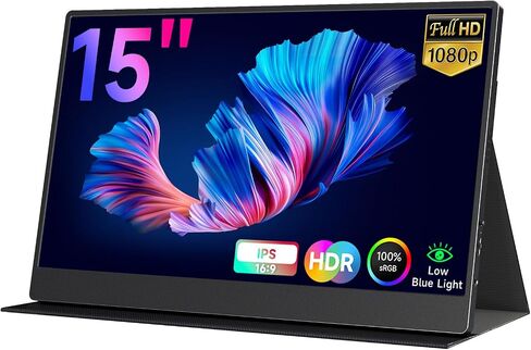 شاشة AYY المحمولة 18.5 بوصة ، 100 هرتز 1080p 100 ٪ SRGB ، و SRGB فائقة الخفيفة وخفيفة الوزن FHD IPS HDR Display ، شاشة سفر ثانية للكمبيوتر المحمول مع VESA & SPEALERS in Saudi Arabia