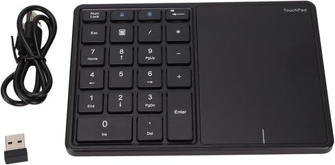2 في 1 لوحة أرقام لاسلكية ، 22 مفاتيح USB لوحة المفاتيح BT4.2 PAD 2.4G حجم صغير حجم لوحة المفاتيح الرقمية ضوء ، محمول ، مناسبة لسطح مكتب الكمبيوتر المحمول ، الكمبيوتر (الأسود) in Kuwait