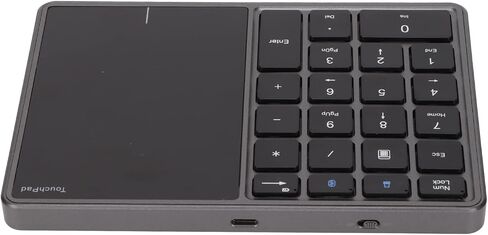 2 in 1 Wireless Number Pad, 22 Keys USB Keypad BT4.2 Number Pad 2.4G Small Size Numeric Keypad Light Weight, Portable, Suitable for Laptop Desktop, PC (Black) in Saudi Arabia