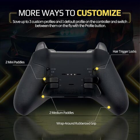 Silent Modz Custom Elite Series 2 وحدة تحكم لاسلكية متوافقة مع Xbox Series X/S ، واحد ، الكمبيوتر الشخصي ، وحدة تحكم ألعاب IOS Starter مع الملحقات والحالة (الولايات المتحدة الأمريكية) in Saudi Arabia