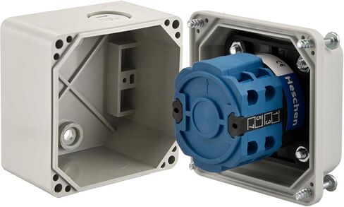 Universal Rotary Cam Selector Changeover Switch SZW26-20/D202.2D with Master Switch Exterior Box LW28-20/4 660V 20A ON-OFF-ON 3 Position 2 Phase 8 Terminals CE in Saudi Arabia