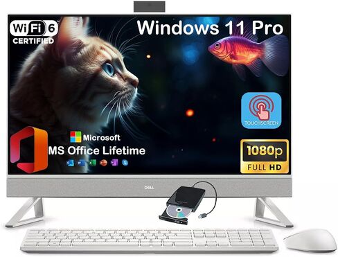Dell Inspiron 7730 All in One Desktop - 27 inch FHD Touchscreen Display, w/Office Lifetime, Intel 10 Core 7-150U Up to 5.4 GHz, 32GB RAM, 2TB SSD, NVIDIA GeForce MX570A, Win 11 Pro, External DVD Drive in Saudi Arabia