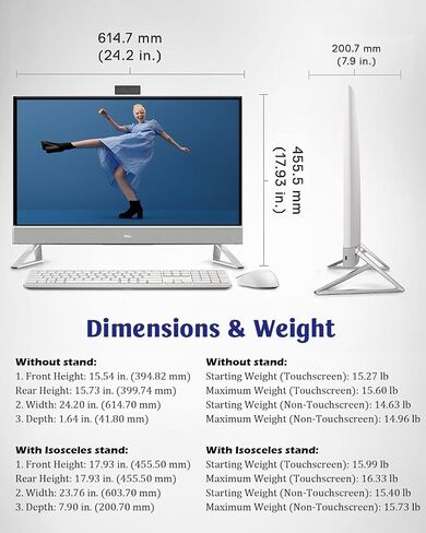 Dell Inspiron 7730 All in One Desktop - 27 inch FHD Touchscreen Display, w/Office Lifetime, Intel 10 Core 7-150U Up to 5.4 GHz, 32GB RAM, 2TB SSD, NVIDIA GeForce MX570A, Win 11 Pro, External DVD Drive in Saudi Arabia