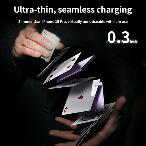 Magnetic Portable Charger Magnetic 5000mAh Ultra SlimforMagSafe Battery Pack, 0.3in3.9oz Mini Wireless Power Bank with 20W PD USB-C Two-Way Charging, Compatible for iPhone 15/14/13/12 Series(Violet) in Saudi Arabia