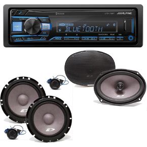 جهاز استقبال Multimedia Multimedia ALPINE UTE-73BT (لا يلعب CDS) مع مكون ALPINE SXE-1751S 6.5 "وزوج SXE-6926S 6x9 Coax Speakers