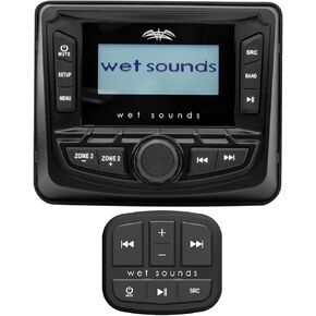 wet sounds Wet Sounds WS-MC5 Marine Digital Media Receiver with Bluetooth and MC-TR-Mini Mini Transom Remote with 25ft Cable