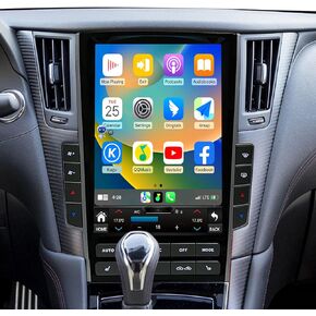 Car Radio Stereo for Infiniti Q50 2012-2023 Replacement Head Unit 12.1 Inches Touch Screen Carplay Android Auto Tesla Style GPS Navigation Multimedia Play