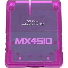 MX4SIO SIO2SD Adapter Micro Storage Card Reader for PS2 Fat Console with Homebrew Software Compatibility ABS Material (Clear White)