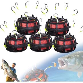 Reverse Bottom Bait Cage Fishing Hook, 2025 New 360° Floating Bait Cage, Spring Baits Cages Trap Fishing Hooks, 6-Hook Reverse Bottom Rig for Carp Tilapia Catfish, Fishing Lover Gifts