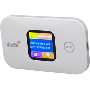 WIFI المحمول المحمول ، ونقطة HOTPOT Mobile Mobile 4G 5G ، جهاز توجيه مودم شبكة 300 ميجابت في الثانية مع عرض LED ، متوافق مع B1 B3 B5 B40. سد والتشغيل. أبيض