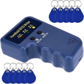 RFID Handheld 125khz Key fob Smart Reader Writer Copier with 10pcs Writable T5577 Key Cards