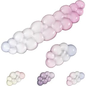 Gel Keyboard Wrist Rest Cloud Set, Clear Ergonomic Wrist Support and Arm Support Keyboard Rest for Typing Pain Relief, with Non-Slip Soft Washable Wrist Rest(Pink)