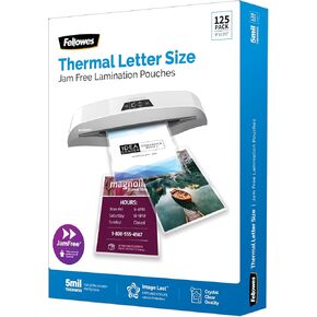 Fellowes® ImageLast Premium UV Thermal Laminating Pouches, Letter Size, 5 Mil, 9" x 11-1/2", Clear, Pack of 125 Pouches