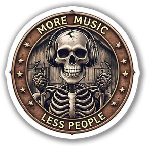 (3PCS) More Music Less People Funny Sticker, Vinyl Stickers Decorate for Cars, Water Bottles,Phone, Books, Laptop, Kindles, Gifts Women Men Decals, Funny Gifts (3x3 inches)